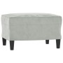 Poltrona con Poggiapiedi Grigio Chiaro 60 cm in Velluto