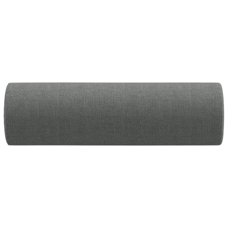 Cuscini Decorativi 2 pz Grigio Scuro Ø15x50 cm in Tessuto