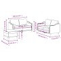 Set Divani 3 pz con Cuscini Grigio Chiaro in Tessuto