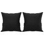 Set di Divani 3 pz con Cuscini Nero in Similpelle