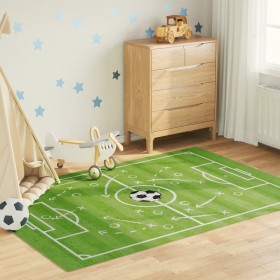 Tappeto Bambini Verde 160x230 Campo Calcio Lavabile Antiscivolo