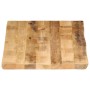 Piano Tavolo Bordi Vivi 100x60x2,5 cm Legno di Mango Grezzo