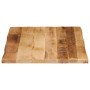 Piano Tavolo Bordi Vivi 90x60x3,8cm Legno Massello Mango Grezzo