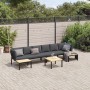 Set Divani da Giardino 5 pz con Cuscini in Alluminio Nero