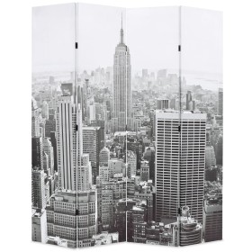 Paravento Pieghevole 160x170 cm Stampa New York Bianco e Nero