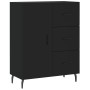 Credenza Nera 69,5x34x180 cm in Legno Multistrato