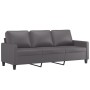 Divano a 3 Posti Grigio 180 cm in Similpelle