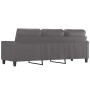 Divano a 3 Posti Grigio 180 cm in Similpelle