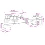 Set Divani 3 pz con Cuscini Grigio Chiaro in Tessuto