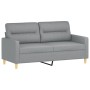 Set Divani 3 pz con Cuscini Grigio Chiaro in Tessuto