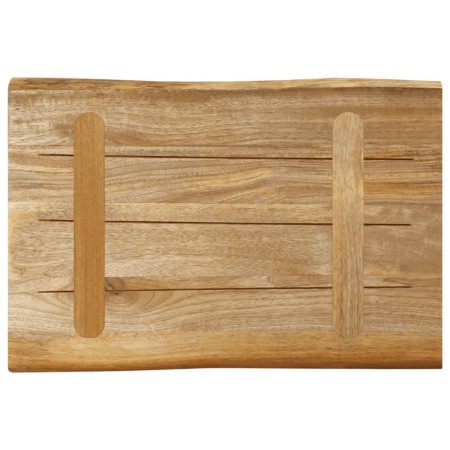 Piano Tavolo Bordi Vivi 70x40x3,8cm Legno Massello Mango Grezzo