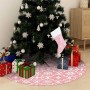 Gonna Albero Natale Raffinata con Calza Rosa Tessuto 90 cm