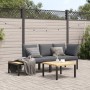 Set Divani da Giardino 3 pz con Cuscini in Alluminio Nero