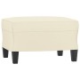Poltrona con Poggiapiedi Crema 60 cm in Similpelle