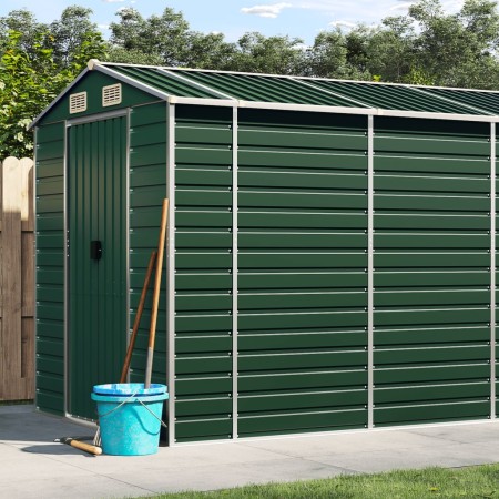 Capanno da Giardino Verde 191x980x198 cm in Acciaio Zincato