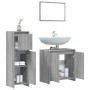 Set Mobili da Bagno 3 pz Grigio Sonoma in Legno Multistrato
