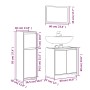 Set Mobili da Bagno 3 pz Grigio Sonoma in Legno Multistrato