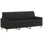 Set Divani 4 pz con Cuscini Nero in Tessuto