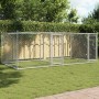 Gabbia per Cani con Porte Grigia 4x2x1,5 m in Acciaio Zincato