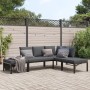 Set Divani da Giardino 4 pz con Cuscini in Alluminio Nero