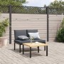 Set Divani da Giardino 2 pz con Cuscini in Alluminio Nero