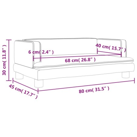 Divano per Bambini Crema 80x45x30 cm in Velluto