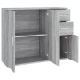 Credenza Grigio Sonoma 91x29,5x75 cm in Legno Multistrato