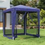 Tenda per Feste con 4 Pareti Laterali in Rete Blu 2x2 m HDPE