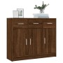 Credenza Rovere Marrone 91x28x75 cm in Legno Multistrato