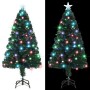 Albero di Natale Preilluminato con Supporto 120 cm Fibra Ottica