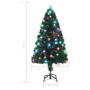 Albero di Natale Preilluminato con Supporto 120 cm Fibra Ottica