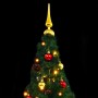 Albero di Natale Preilluminato con Palline Verde 180 cm