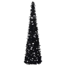 Albero di Natale Artificiale Apribile Nero 150 cm PET