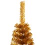 Albero di Natale Artificiale a Metà con Supporto Oro 150 cm PET