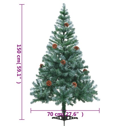 Albero di Natale Artificiale Satinato con Pigne 150 cm