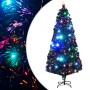 Albero di Natale Preilluminato con Supporto 180 cm Fibra Ottica