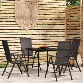 Set da Pranzo da Giardino 5 pz Nero