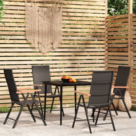 Set da Pranzo da Giardino 5 pz Nero