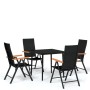 Set da Pranzo da Giardino 5 pz Nero