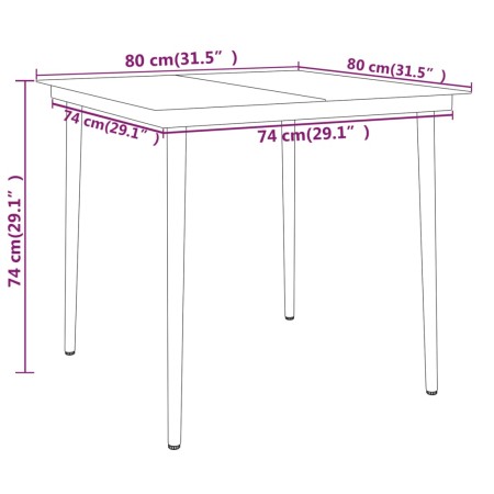 Set da Pranzo da Giardino 5 pz Nero