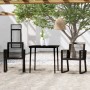 Set Mobili da Pranzo per Giardino 3 pz Nero