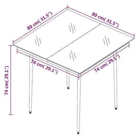 Set Mobili da Pranzo per Giardino 3 pz Marrone