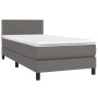 Giroletto Molle con Materasso e LED Grigio 90x200cm Similpelle