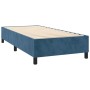 Letto a Molle con Materasso e LED Blu Scuro 90x200cm in Velluto