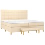 Giroletto a Molle con Materasso Crema 200x200 cm in Tessuto