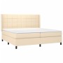 Letto a Molle Materasso e LED bianco 200x200cm in Tessuto