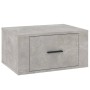 Comodini a Muro 2 pz Grigio Cemento 50x36x25 cm