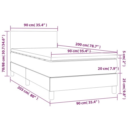 Giroletto a Molle con Materasso Crema 90x200 cm inTessuto