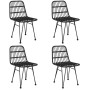 Set da Pranzo da Giardino 5 pz Nero in Polyrattan