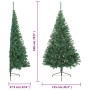 Albero di Natale Artificiale Metà con Supporto Verde 180 cm PVC